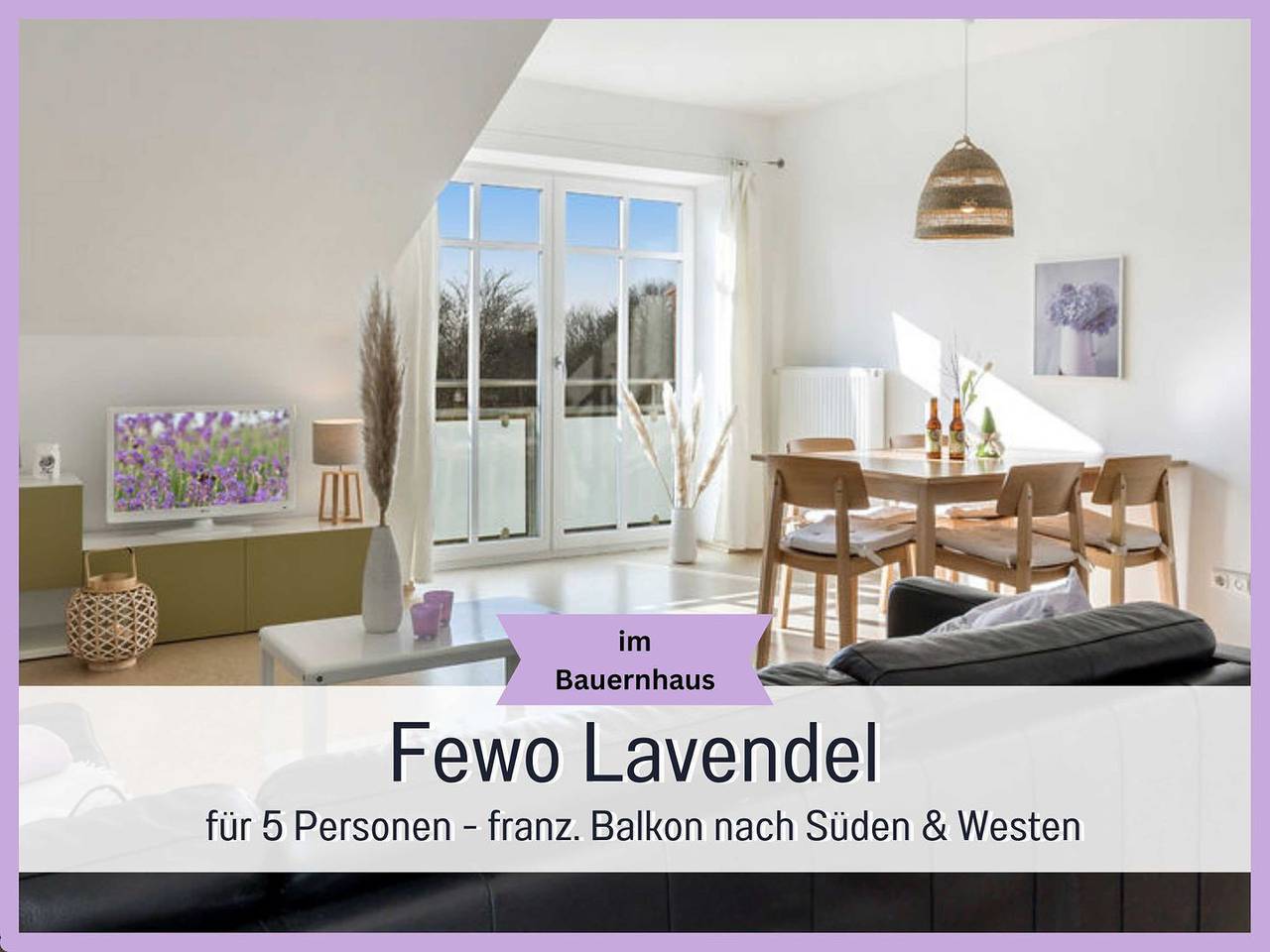 Ganze Wohnung, Fewo Lavendel (60m²): Viel Sonne, 2 franz. Balkone & Platz für 5 in Westfehmarn, Gammendorf