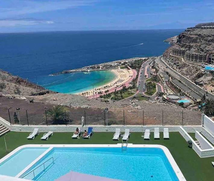Appartamento per 2 persone, con panorama e piscina nonché balcone in Playa de Amadores