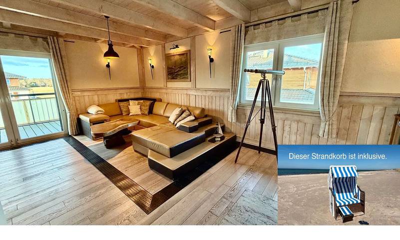 Ferienwohnung für 4 Personen, mit Balkon und Whirlpool sowie Sauna und Ausblick am Dierhagen Strand
