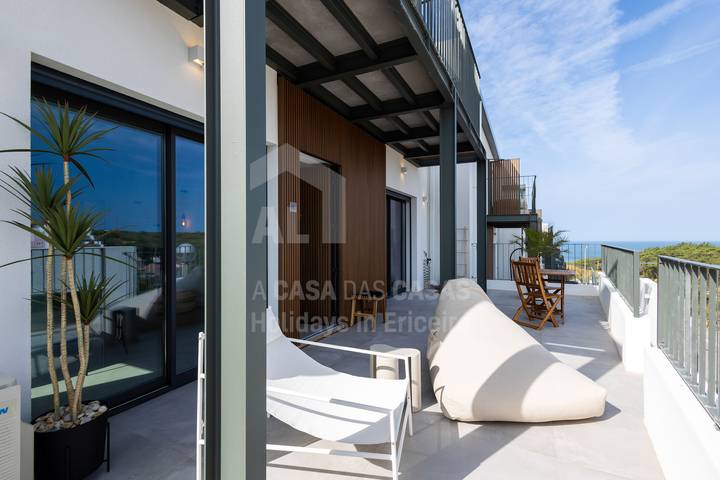 Apartamento de férias para 4 pessoas, com Varanda e Terraço em Carvoeira