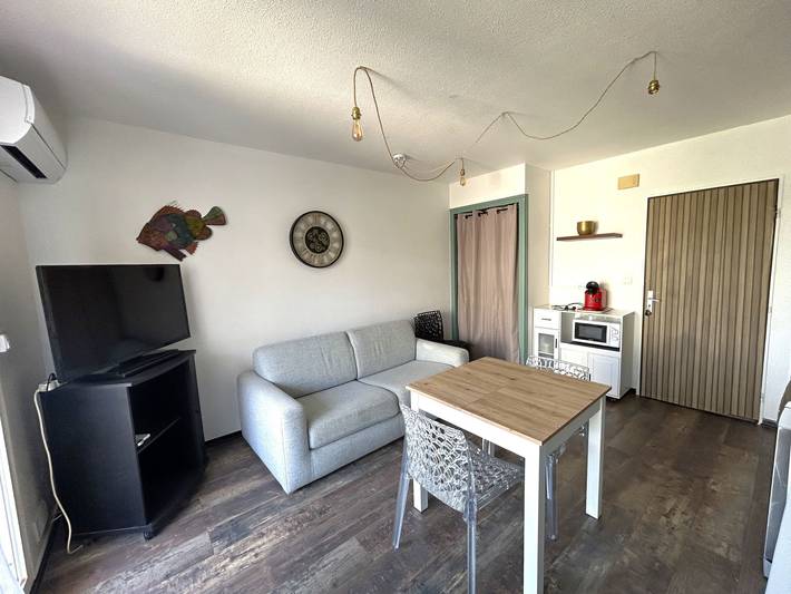Studio entier, Studio cabine 4 personnes avec climatisation et parking in Côte Vermeille, Argelès-sur-Mer