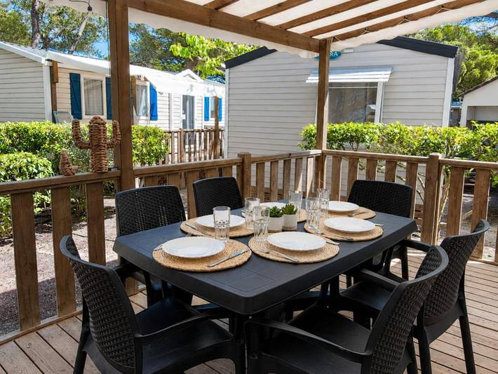 Camping pour 6 personnes, avec Terrasse ainsi que Piscine et Vue à Le Barcarès - 4