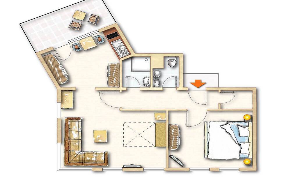 Ganze Wohnung, Ferienwohnung, 47-59qm, 1 Schlafzimmer, max. 4 Personen in Häusern, Südschwarzwald