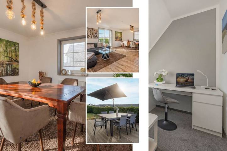 Ferienhaus für 8 Personen, mit Balkon/Terrasse und Terrasse sowie Garten und Seeblick