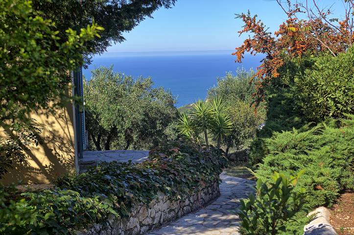 Casa vacanze 'Villa Ostria' con vista mare, piscina privata e Wi-Fi in Grecia