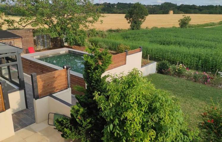 Gîte pour 12 personnes, avec terrasse ainsi que piscine et jardin à Montournais - 3