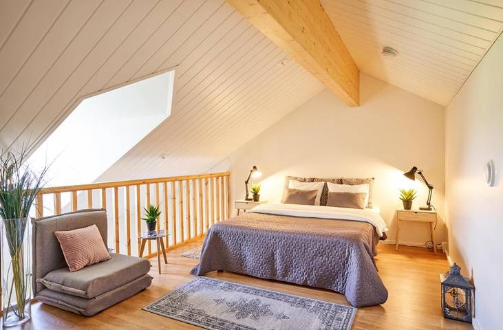 Appartement de vacances pour 6 personnes, avec sauna ainsi que vue et jardin