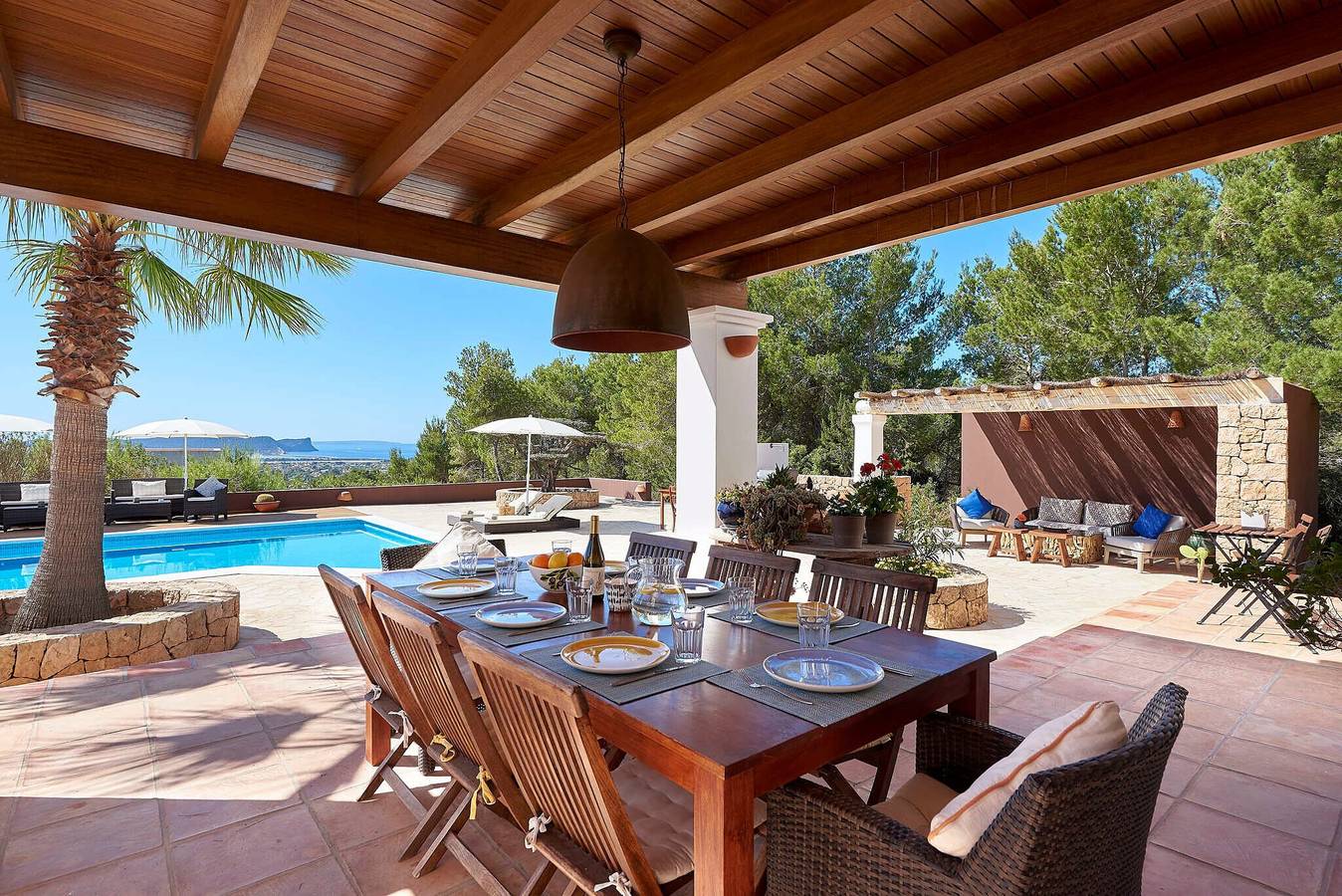 Villa „Arcadia“ mit Meerblick, Wlan und Klimaanlage in Es Codolar, Sant Josep de sa Talaia