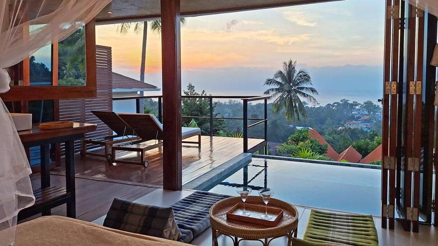 Vakantiehuis voor 2 personen, with uitzicht and balkon as well as zwembad and tuin op Koh Tao