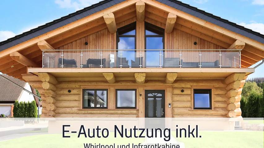 Chalet für 6 Personen, mit Garten und Whirlpool sowie Balkon im Hunsrück
