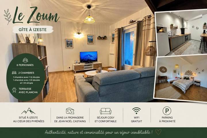 Gîte pour 6 personnes, avec terrasse à Izeste