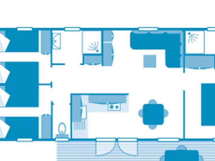 Mobil home pour 6 personnes, avec bassin pour enfant, animaux acceptés à Saint-Crépin-et-Carlucet - 4