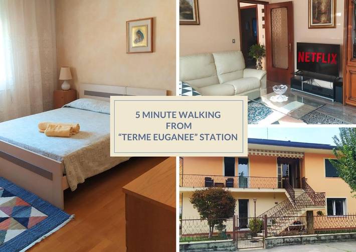 Appartamento per 5 persone, con giardino e panorama, adatto a famiglie con bambini in Montegrotto Terme
