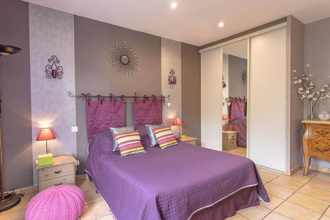 Chambre d’hôtes « Chez Nicole - Suite Familiale » avec vue montagne, Wi-Fi et climatisation in Millas, Côte méditerranéenne (France)