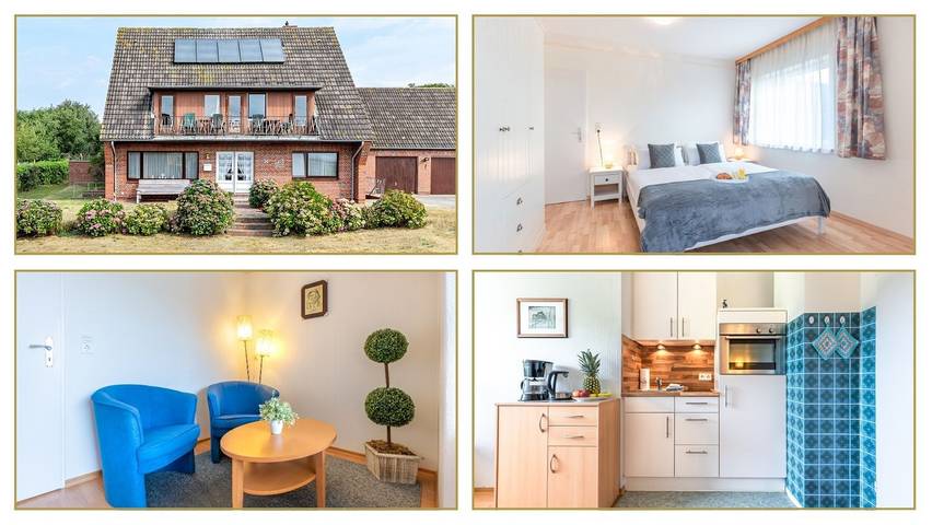 Ferienwohnung für 2 Personen, mit Balkon und Garten sowie Ausblick in Utersum
