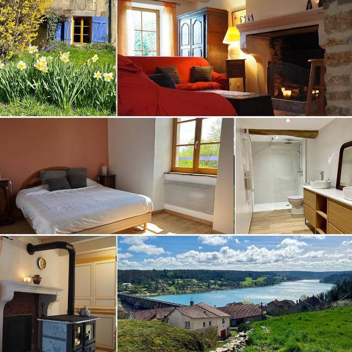 Gîte pour 12 personnes, avec vue ainsi que vue sur le lac et jardin à Saint-Ciergues