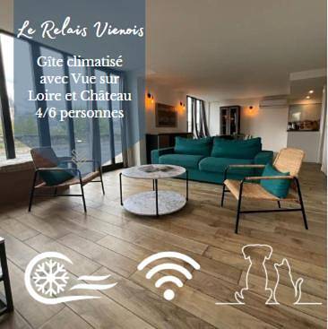 Appartement entier, "Gîte Le Relais Viennois" vue sur Loire & linge inclus in Blois, Région de Blois