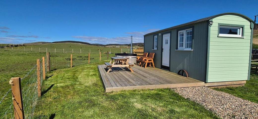 Camping para 2 personas, con terraza además de jacuzzi y jardín en Escocia