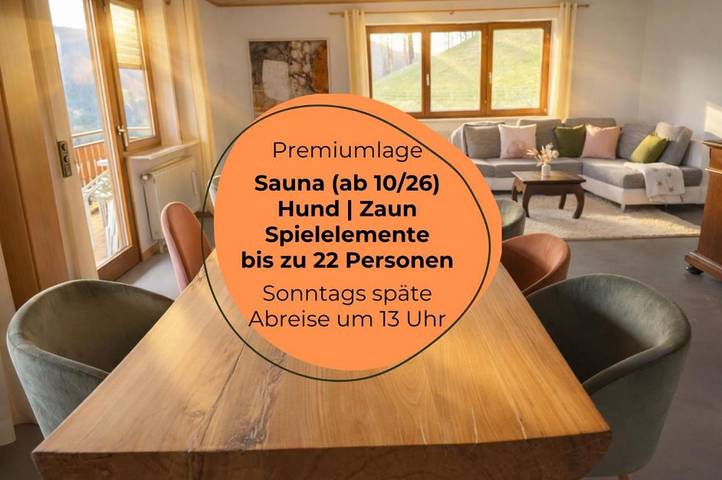 Ferienhaus für 22 Personen, mit Terrasse und Garten sowie Sauna in Nationalpark Schwarzwald