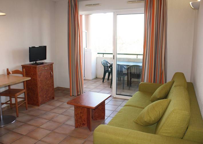 Studio pour 2 personnes, avec balcon et piscine, animaux acceptés