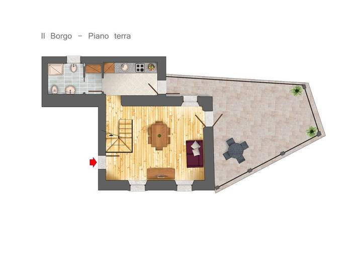 Gîte pour 3 personnes, avec terrasse et vue à Polcenigo - 4