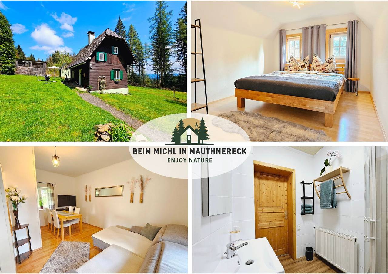 Cabine "Beim Michl" avec vue sur les montagnes, terrasse privée et Wi-Fi in Eibiswald, Steirerland