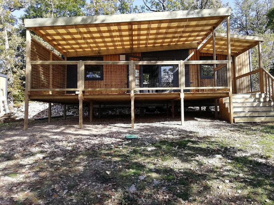 Camping Domaine La Faurie - Mobilheim 4 personen - Exklusiv 2 Schlafzimmer in Séniergues, Regionaler Naturpark Causses du Quercy