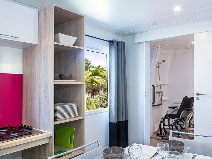 Camping Domaine Les Mûriers - Mobilheim 4 personen - Cottage Vip Pmr in Plages des Cabanes de Fleury, Vendres
