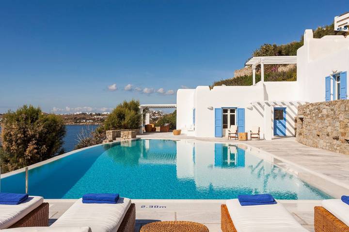 Ferienhaus für 10 Personen, mit Meerblick und Pool auf Mykonos