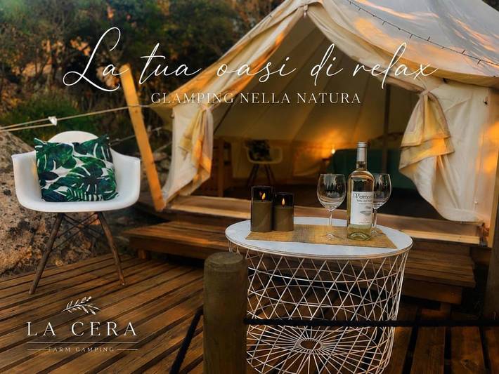 Camping für 2 Personen, mit Garten und Ausblick auf Sardinien