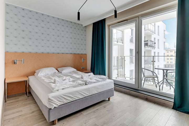 Studioleilighet for 2 personer, med balkong / terrasse, dyr tillatt i Gdańsk