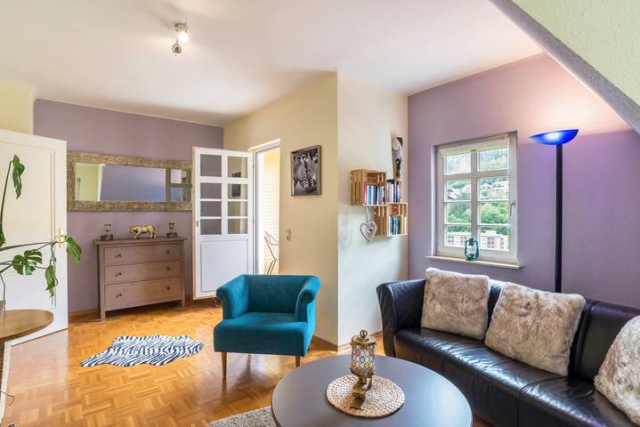 Geheel appartement, Vakantiewoning '"Saline" met Bergzicht, Balkon & Wi-Fi in Bad Wildbad, Noordelijk Zwarte Woud