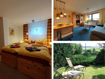 Ferienwohnung für 4 Personen, mit Seeblick und Ausblick sowie Terrasse und Garten, kinderfreundlich am Balmer See