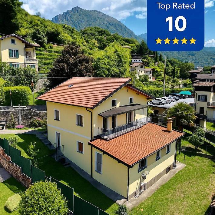 Ferienhaus für 5 Personen, mit Balkon und Terrasse sowie Garten und Seeblick in Gemeinde Porlezza
