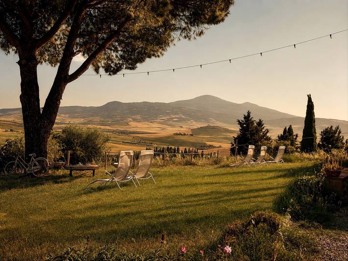 Appartamento "Agriturismo Il Casato Mag-il Torchio" con vista sulle montagne, terrazza e Wi-Fi in Pienza, Val d’Orcia