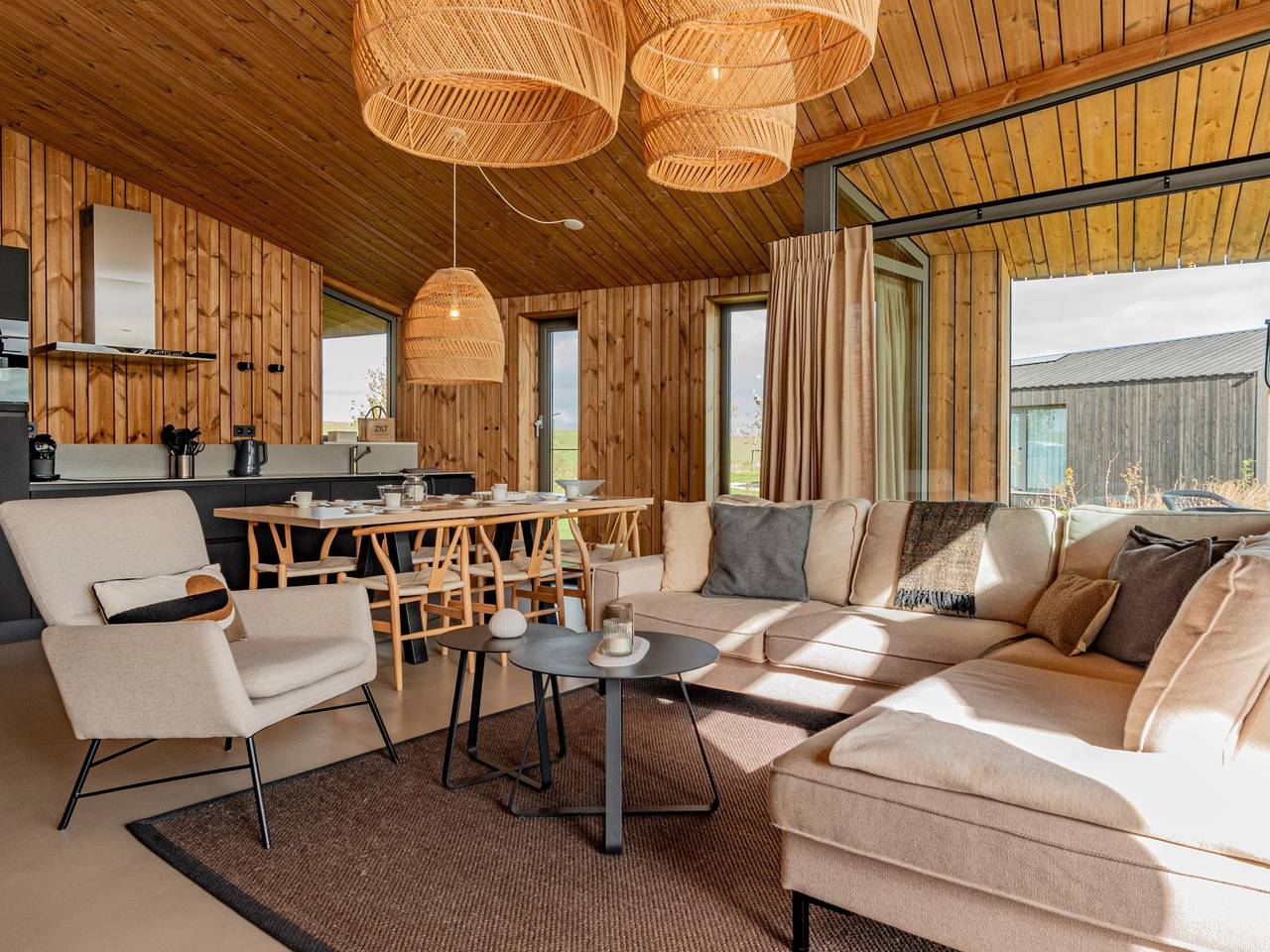 Naturhaus mit Holzinterieur am Wasser in Wissenkerke, Zeeuwse Kust