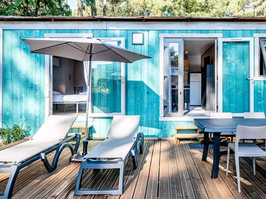 Camping Domaine Les Oréades - Mobilhome 4 personnes - Cabane de pêcheur 3 Pièces 4 Personnes Climatisé + Tv in Sanguinet, Côte d’Argent