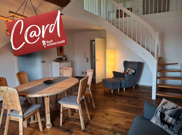 Apartamento inteiro, Maisonette 'Lufs Loft' com vista para o jardim, varanda, até 6 pessoas in Birkendorf (Ühlingen-Birkendorf), Uhlingen-Birkendorf