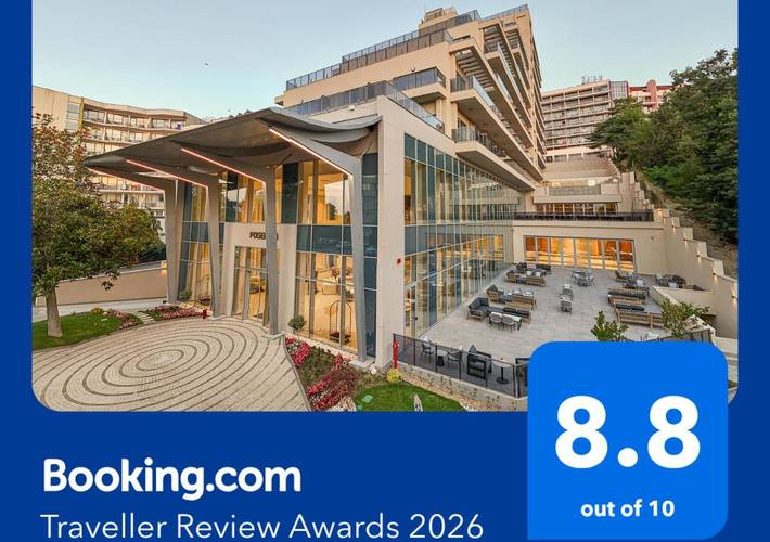 Hotel dla 5 osób, z sauna i taras oraz widok i basen w Złote Piaski