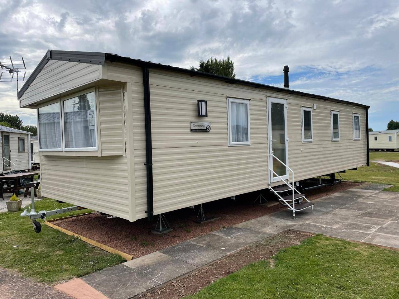 Tidal caravan in Minehead, Somerset