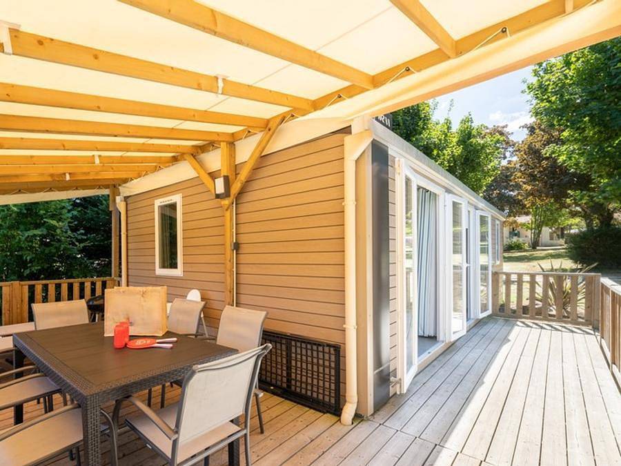 Camping Les Gorges Du Chambon - Ciela Village - Mobilheim 6 personen - Ciela Privilège - 3 Schlafzimmer - Grill in Eymouthiers, Regionaler Naturpark Périgord-Limousin