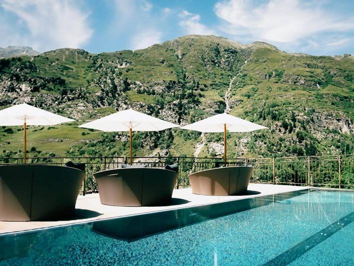 Hotel dla 4 osób, z widok i sauna oraz taras i basen, zwierzęta dozwolone w Obergurgl