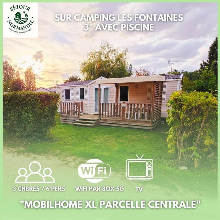 Camping pour 6 personnes, avec Terrasse ainsi que Jardin et Piscine