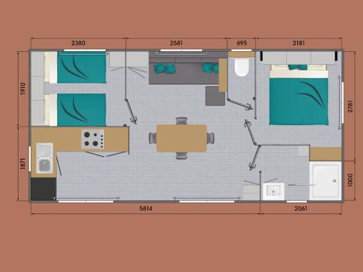 Camping Le Fief Melin  - Mobilheim 4 personen - Premium in Le Château-d'Oléron, Côte de Beauté