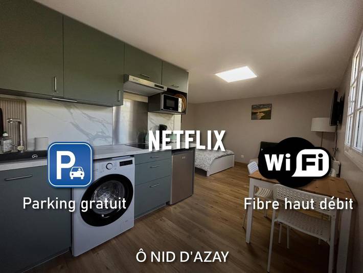 Gîte pour 3 personnes, avec terrasse et vue à Azay-sur-Cher