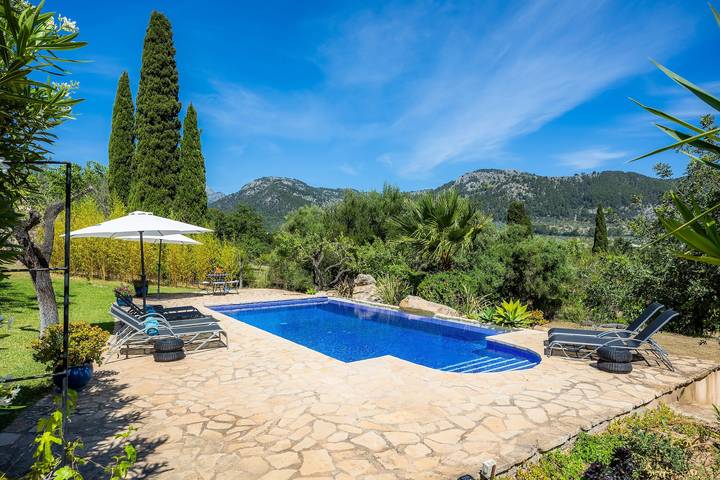 Landhaus 'Can Puput' mit Panoramablick auf die Berge, Wlan und Klimaanlage in Campanet, Mallorca Inselmitte