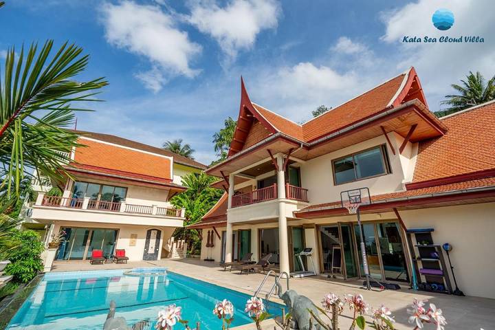 Villa för 7 Personer, med utsikt samt trädgård och pool på Kata Beach