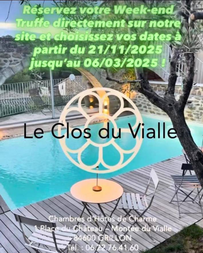 Chambre d’hôte pour 2 personnes, avec piscine et jardin ainsi que terrasse et vue à Grillon