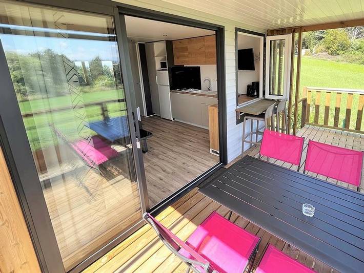 Flower Camping Provence Vallée - Mobilheim 4 personen - Wohnzimmer – 2 Schlafzimmer in Manosque, Regionaler Naturpark Luberon