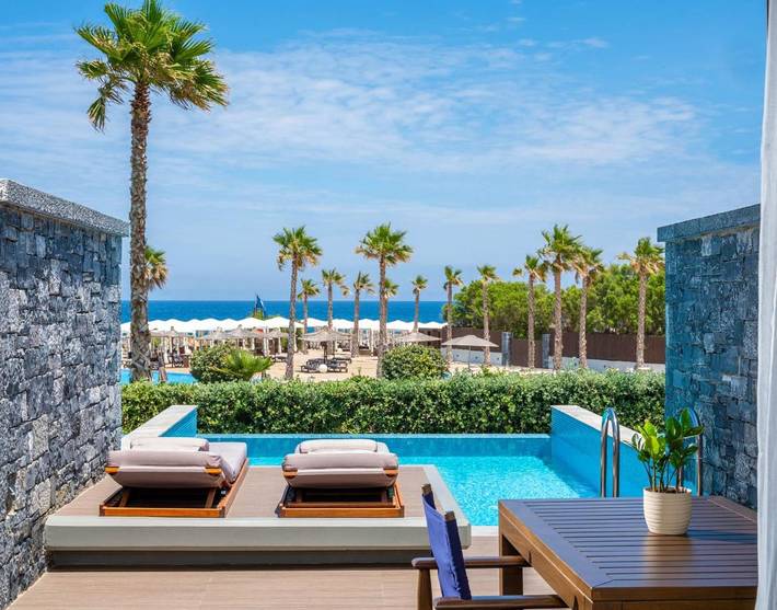 Ferienanlage für 4 Personen, mit Pool und Ausblick sowie Sauna und Garten auf Kreta - 3